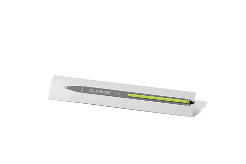 Шариковая ручка Pininfarina GrafeeX с зеленым клипом в чехле из переработанной кожи