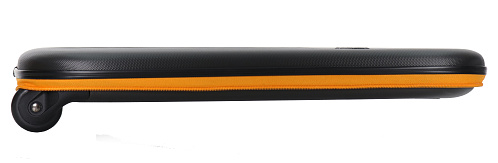 Чемодан складной Rollink Earth 55x40x20 см, 2 колеса, черный/оранжевый