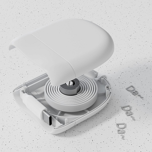Кабель Xoopar ICE-R с ретрактором 2 в 1, разъёмы USB-C и Lightning, 60 Вт, белый