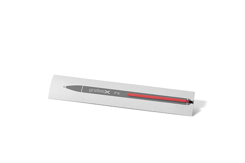 Шариковая ручка Pininfarina GrafeeX с красным клипом в чехле из переработанной кожи