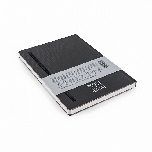 Тетрадь принт Pininfarina Stone Paper черная 14х21см каменная бумага, 64 листа, линованная, твердая обложка