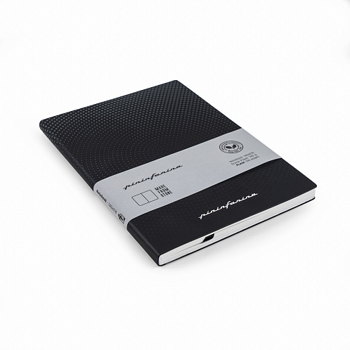 Тетрадь принт Pininfarina Stone Paper черная 14х21см каменная бумага, 64 листа, линованная, мягкая обложка