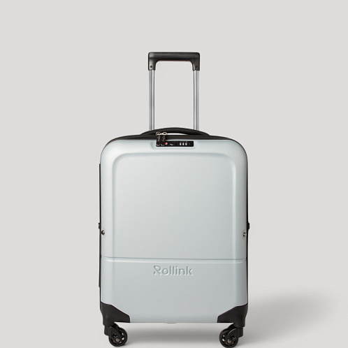 Чемодан складной Rollink FLEX LIGHT 55x40x20 см, 4 колеса, светло-серый