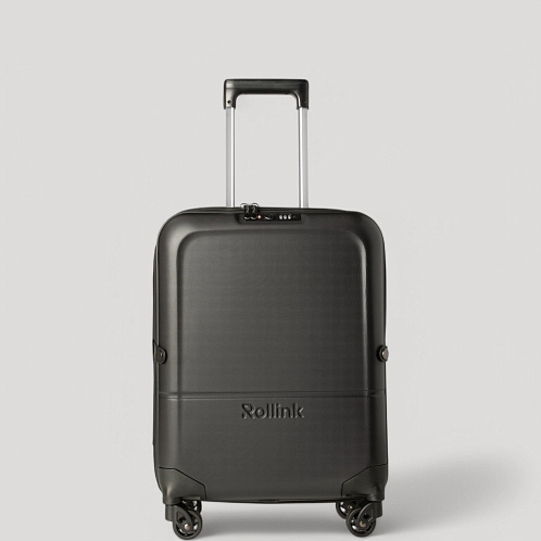 Чемодан складной Rollink FLEX LIGHT 55x40x20 см, 4 колеса, черный