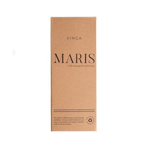 Настольная лампа VINGA Maris из переработанного пластика RCS серая