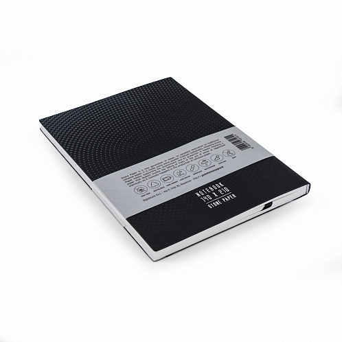 Тетрадь принт Pininfarina Stone Paper черная 14х21см каменная бумага, 64 листа, линованная, мягкая обложка