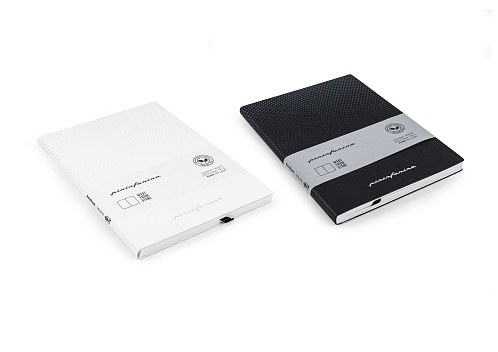 Тетрадь принт Pininfarina Stone Paper черная 14х21см каменная бумага, 64 листа, линованная, мягкая обложка