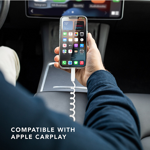 Кабель спиральный в футляре Allroundo eco с быстрой зарядкой, 90 см, белый